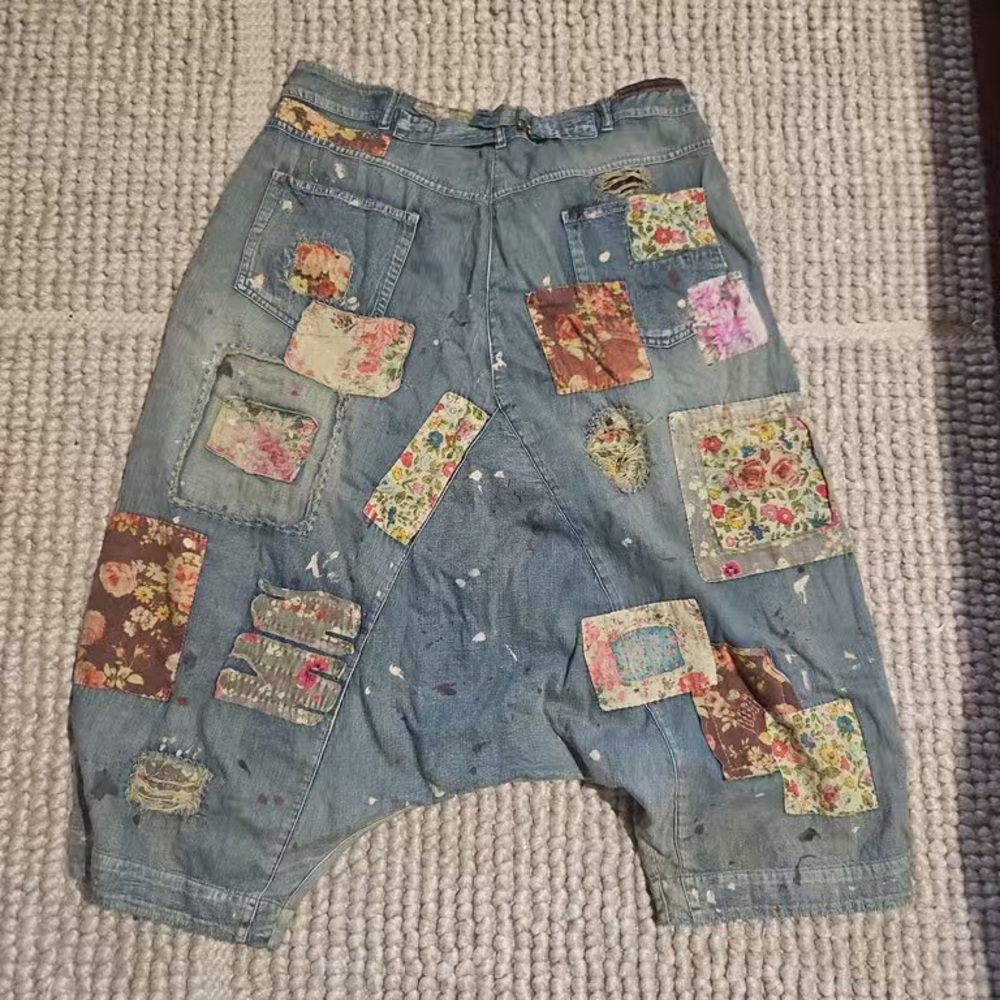 Patchwork Denim Pants - image 4